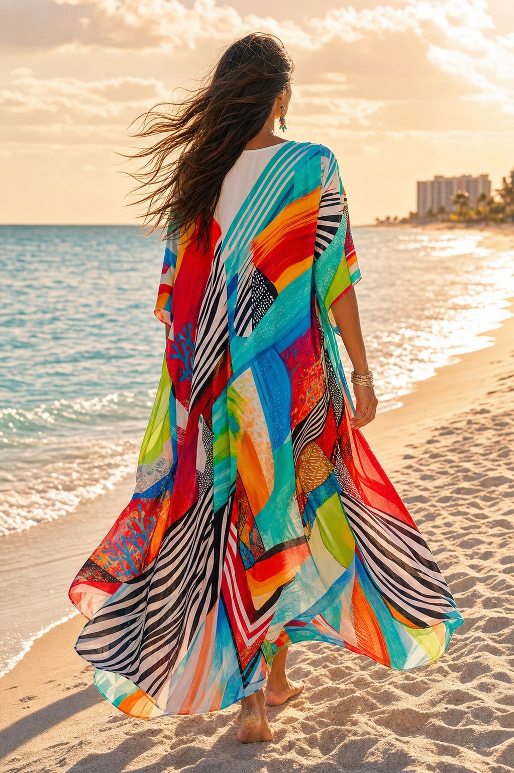 Carnival Tide Kaftan — A.M Summertime resort kaftan