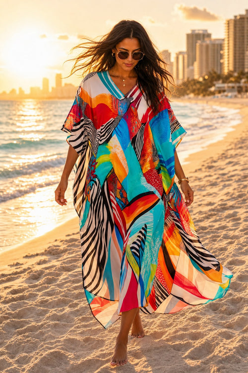 Carnival Tide Kaftan — A.M Summertime resort kaftan