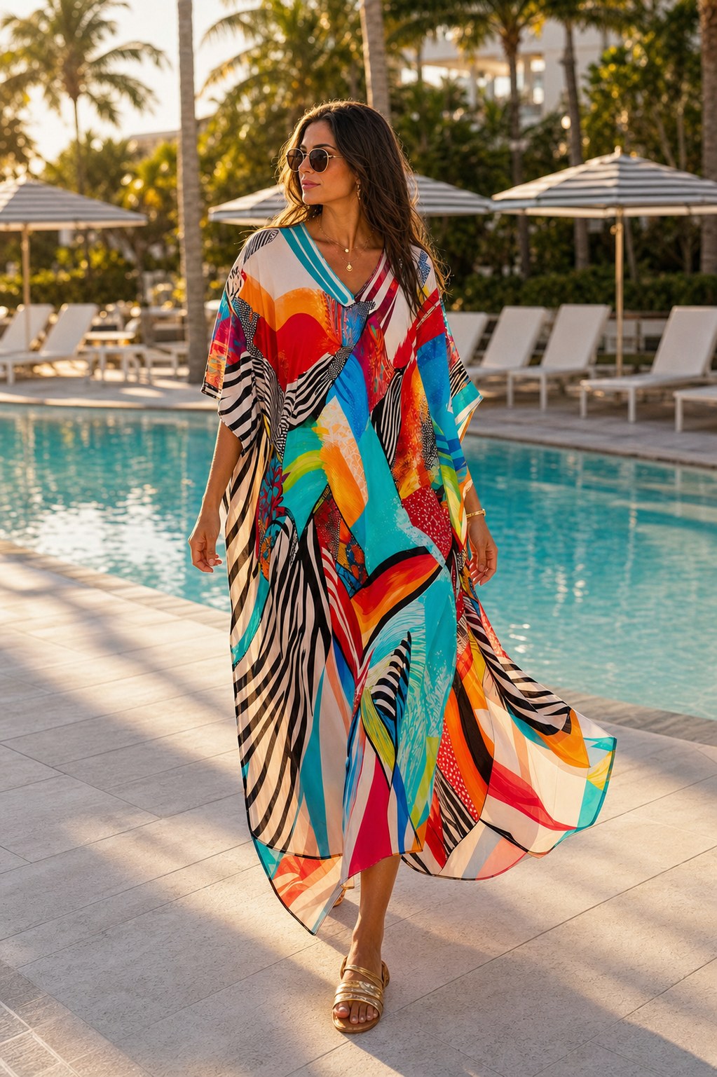 Carnival Tide Kaftan — A.M Summertime resort kaftan