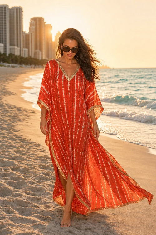 Amber Tide Kaftan — A.M Summertime resort kaftan