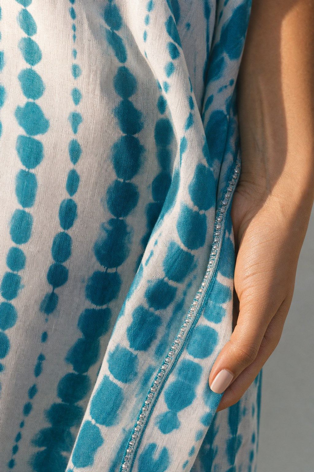Turquoise Horizon Kaftan — A.M Summertime resort kaftan
