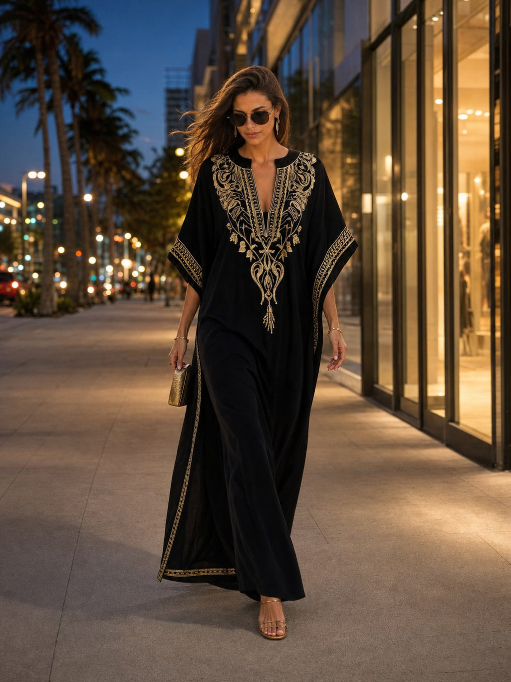 Golden Baroque Kaftan — A.M Summertime resort kaftan
