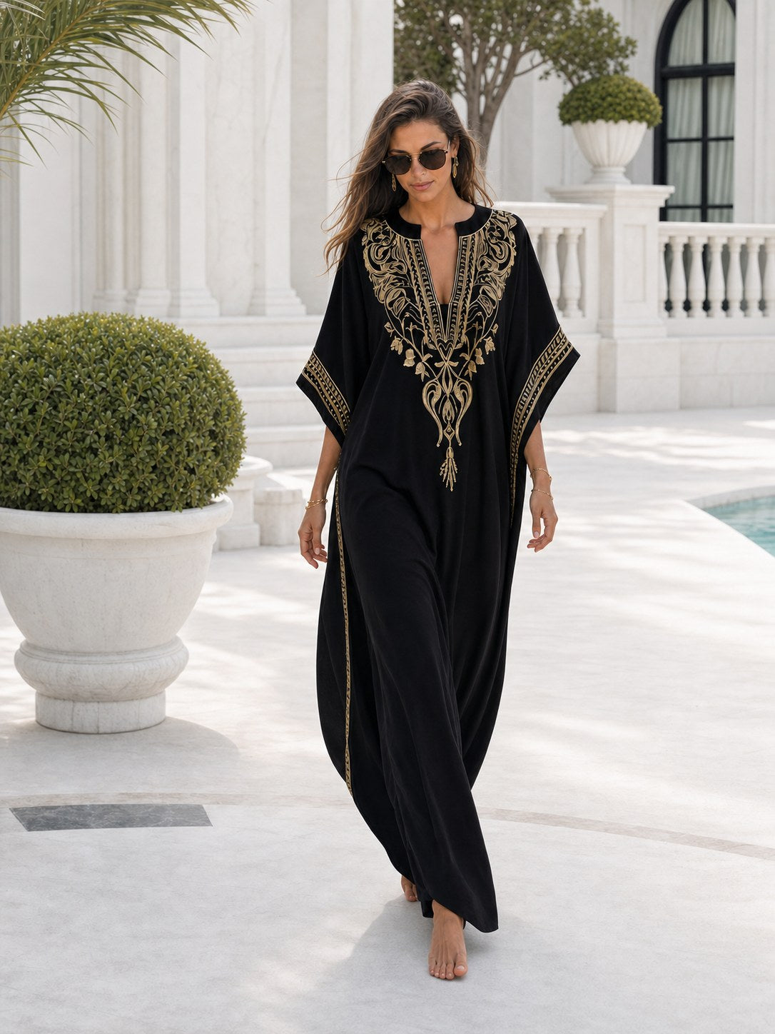 Golden Baroque Kaftan — A.M Summertime resort kaftan